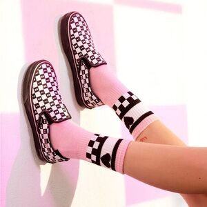 **RARE** VANS x Lazy Oaf Collab Classic Slip-On (Lazy Oaf) Checkerboard/Eyes
